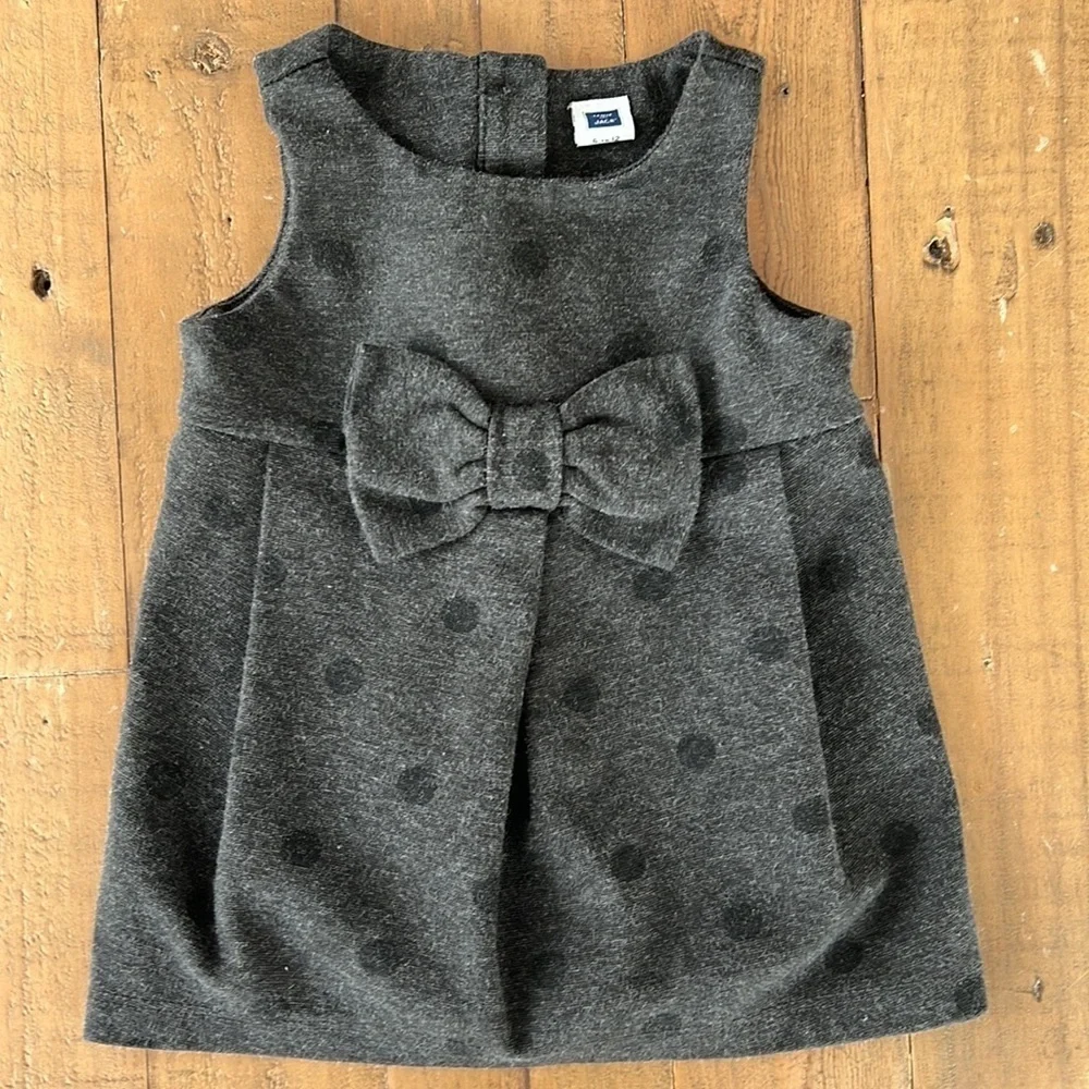 Janie and jack charcoal dot ponte dress